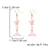 Brincos de Cauda de Sereia com Cravação de Diamantes Versáteis Estilo K para Mulheres, Femininos, Frescos, Estrela do Mar, Brincos de Pérola da Moda para Mulheres