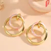 Pendientes Redondos Grandes Geométricos Transfronterizos Europeos y Americanos para Mujer Estilo Ins Japonés y Coreano Moda Simple Tendencia Pendientes Fabricante Venta al Por Mayor
