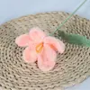 Flor de Tulipan Terminada Hecha a Mano con Lana Flor de Lana Tejida a Crochet Flor Artificial Flor Inmortal Tulipan Abierto y Cerrado Flor de Lana de Tulipan