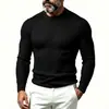 Suéter de Punto para Hombre 2026 Transfronterizo Europeo y Americano Ajuste Delgado Elástico Color Sólido con Cuello Redondo y Patrón de Trenza Moda Pulóver para Hombre