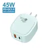 Carregador de Celular Oval Ac Multi-Porta Adaptador de Energia 5V2A12W Carregador Rápido Pd25W+Qc3.0