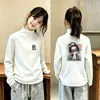 Camiseta Interior de Polar para Niña con Cuello Medio Alto Manga Larga Infantil Bonita Niña Pequeña Elegante Ropa Interior Otoño e Invierno