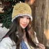 Tocado de Encaje con Flor de Estilo Étnico para Mujer 2026 Nuevo Estilo Primavera y Verano Sombrero de Punto Calado Sombrero Dulce de Moda para Ponerse