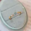 Anillo de Topacio Azul Antinatural para Mujer, Piedra Preciosa de Colores, Chapado en Oro, Akado Fresco, Mismo Estilo, Anillo Cerrado