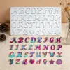 Dumo Diy127G26 Molde de Resina de Letra Molde de Silicone com Padrão de Letra Molde para Assar