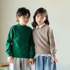 Suéter 100% Lana Tejido Camiseta Básica para Niños y Niñas Suéter de Cuello Medio Alto Jersey Bebé Color Sólido Suéter para Niños Grandes