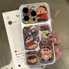 Adequado para Apple para Transformar Instantaneamente em Capa de iPhone de Couro Shin-Chan Lápis Retro 18Promax, Casca de Corning Macia e Dura Personalização