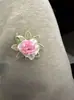 Cinta de Satín Simulada Flor Pequeña Cabeza de Rosa Accesorios de Ropa DIY Decoración de Ropa Accesorios de Ropa Accesorios de Joyería