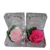 Caja de Joyería Cuadrada de Flores Eternas, Caja para Anillo Flor de Rosa de Cristal, Regalo de Boda San Valentín con Flores Secas, Accesorios de Decoración para Puesto