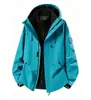 Chaqueta con capucha tres en uno de forro compuesto de grafeno de doble capa, abrigo deportivo unisex con logo impreso