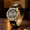 Reloj popular para hombre, moderno deportivo de silicona, falso de tres ojos, de cuarzo para negocios, transmisión en vivo de comercio exterior del fabricante, dropshipping