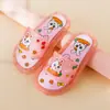 Pantuflas Luminosas Infantiles Zanahoria Conejo Chanclas de Gel Cristal LED Parpadeantes Cuadros Sandalias para Niñas de Interior y Exterior