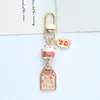 Chaveiro de gato da sorte de cerâmica enfeites de bolsa Lucky Lucky metal corrente de chaveiro de carro texto bênção pequeno presente