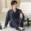 Pijama para Hombre de Manga Larga 100% Algodón Primavera y Otoño Delgado Nuevo 2025 Ropa Exterior para Niños Todas las Estaciones Ropa de Casa