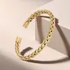 Pulsera Trenzada de Acero Inoxidable Pulsera Abierta para Hombre Pulsera de Acero de Titanio Personalizada Versátil de Gama Alta Pulsera de Amazon