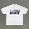 2024 Algodão Carro Padrão de Letras Estampa Design Manga Curta Camiseta-