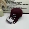Design de Primavera e Verão Bordado com Letras Padrão de Água Boné de Baseball para Homens e Mulheres, Proteção Solar, Nicho, Personalizado, Fashion