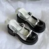 Sapatos Femininos Mary Jane de Couro Pequenos Estilo Retrô Francês 2026 Nova Coleção Primavera Solado Grosso Salto Bloco Com Saia JK Salto Alto Sapatos Individuais