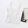 Tangge Verano Seda de Morera Tirantes Envuelto Pecho Sin Tirantes Chaleco Encaje Fino Seda Antideslizante Sujetador Ligero Transpirable Blanco