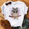 Talla grande mujer estación independiente búho talla grande mujer casual talla grande mujer linda camisa de manga corta mujer verano