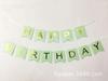 Verde claro Feliz cumpleaños banderín cola de pez bronceado decoración de guirnalda para fiesta de cumpleaños pancarta de papel