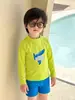 Traje de baño de una pieza de manga larga dividida de secado rápido para niños, traje de baño de una pieza para bebé, protección solar para niños, playa, arena, nuevo, moderno