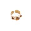 Anel de aço inoxidável distinto estilo europeu e americano quente feminino vintage INS pulseira leve luxo óleo caindo pedra natural anel de cauda R065