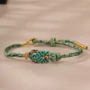 Pulsera Roja de Hilo Estilo Chino para Hombres y Mujeres, con las Ocho Deidades Guardianas, Se Puede Ensartar con Cuentas, Pulseras de Pareja Tejidas para la Buena Suerte