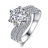 Anel Shake Voice Fast Hand Live Anel de luxo com diamantes completos Anel de imitação de diamante Mosan Anel de luxo Three Life III de 5 quilates