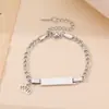 Pulsera Larga Curva Lisa Acero Inoxidable Oro 18K Pulsera de Pareja Pulsera para Grabado Láser DIY Artículo Caliente Transfronterizo
