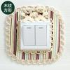 Pegatina de Interruptor de Tela Pegatina de Pared Cubierta Protectora Estilo Europeo Creativo Sala de Estar Dormitorio Cubierta Decorativa para Enchufe de Luz de Doble Interruptor Simple Moderna