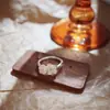 Anel Aberto Ajustável de Zircônia com Flor Dupla, Suave, Doce e Fresco, para Mulheres, Anel de Dedo Indicador de Luxo Leve de Nicho