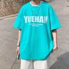 Camiseta de manga corta 100% algodón para hombre, moda versátil, marca de moda ins, manga media, estilo Hong Kong pesado, manga media, hip hop para hombre al por mayor