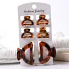 Clipes de Cabelo Semicirculares 4cm+2.5cm Simples Transfronteiriços para Franja Conjunto Versátil de Clipes de Cabelo em Tons Terrosos para Mulheres