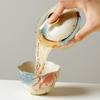 Taza Antigua Maestra de Loto Pintada a Mano con Esmalte Caramelo, Juego de Té Kung Fu para Uso Doméstico, Taza Azulejo Azul y Blanco para Cata de Té