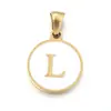 Collar con colgante de acero de titanio DIY de 26 letras inglesas de venta caliente, cadena redonda para clavícula para mujer, accesorios de joyería de acero inoxidable al por mayor