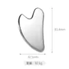 Em estoque: Placa Gua Sha de aço inoxidável, ferramenta de beleza e massagem facial em forma de coração, raspador de fáscia portátil em forma de coração, ferramenta de beleza