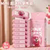 Toallitas Húmedas Guanbao Oso Rosa Mini Portátiles Desechables Paquete Pequeño para Higiene Bucal, Refrescamiento Infantil y Uso en Movimiento