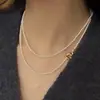 Nuevo collar de perlas artificiales de doble capa, cadena para la clavícula de moda exquisita transfronteriza, cadena de suéter de lujo ligero estilo francés
