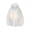 Roupa de Proteção Solar com Bolinhas Azuis Jack's para Mulheres 2026 Novo Verão Anti-UV Estilo Coreano Blusa Jaqueta Fina para Mulheres