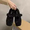Nuevos Zapatos Cálidos de Piel con Lazo para Mujer Otoño/Invierno 2026, Estilo Hada Punta Redonda Mary Jane Zapatos Bajos de Algodón