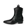 Nuevas botas Chelsea retro ultrasuaves para mujer, botas vaqueras estilo western con tacón grueso y corte en V, botas ajustadas plisadas, botines de punta fina con corte en V