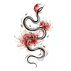 Adesivos de Tatuagem Temporária de Lírio-aranha e Cobra, À Prova d'Água de Longa Duração, Tatuagem Mística Asiática Dream para Meninas, para Braços e Pernas