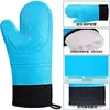 Luvas de Silicone Personalizadas para Micro-ondas, Estendidas e Acolchoadas com Algodão, Luvas Isolantes de Calor, Luvas de Cozinha para Assar, Antiderrapantes e Resistentes a Altas Temperaturas