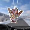 Colgante Navideño 2D Nuevo y Creativo Acrílico Plano Colgante para Espejo Retrovisor de Coche Accesorios para Mochila Regalos Colgantes