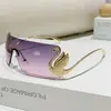 Gafas de Sol de Una Pieza Sin Marco Cortadas al Borde Nueva Tendencia de Moda Transfronteriza Estilo Callejero Y2K Gafas de Sol Adelgazantes con Protección UV