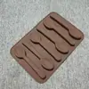 6 Colheres Pequenas Silicone Molde de Chocolate Forma para Gelo Forma de Biscoito Frasco de Cera Cola de Gotejamento de Açúcar Fondant Grau Alimentício