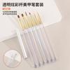 Nuevo set de 6 piezas de plumas para uñas de varilla transparente y colorida, un juego de pluma de fototerapia, pluma para pintar, pluma de flor de encaje