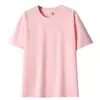 Camiseta de algodón puro de 180 g, fabricante suministra camiseta básica de manga corta para hombre de verano, top casual holgado con cuello redondo