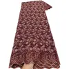 Tul suizo bordado floral en stock, Tela bordada para ropa de mujer africana, Encaje de algodón africano
